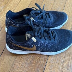 Nike Black and Gold Athletic Shoes